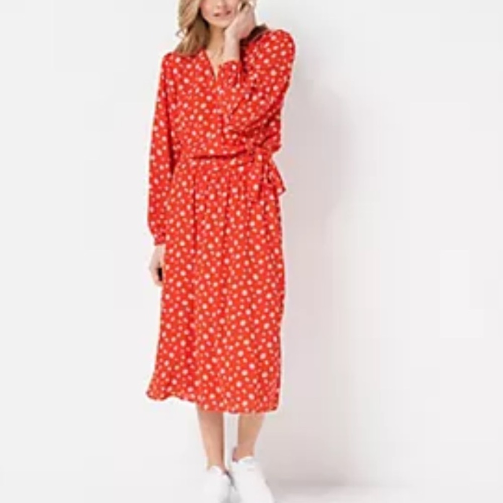 Jason Wu Red Floral Midi Skirt and Matching Blouse Size L